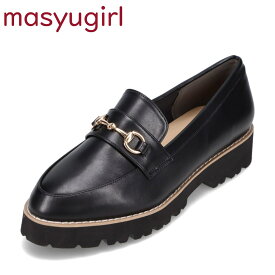マシュガール masyugirl mg4007-4E レディース靴 靴 シューズ 4E相当 ローファー 厚底 低反発 抗菌 防臭 ウレタン 幅広 4E ブラック
