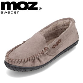 モズ スウェーデン MOZ sweden MOZ-356 レディース靴 靴 シューズ 2E相当 モカシン 防寒 ボア あったか シンプル 人気 ブランド グレージュ