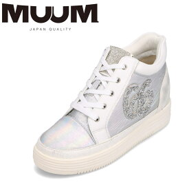 ムーム MUUM MU7843 レディース靴 靴 シューズ 2E相当 インヒールスニーカー 光沢 ナイロン スニーカー インヒール 美脚 おしゃれ 人気 ブランド ホワイト