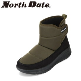 ノースデイト North Date KH32003 レディース靴 靴 シューズ 3E相当 ショートブーツ スパイクブーツ 耐水 防水 グリップ 防滑 軽量 ダウン カーキ