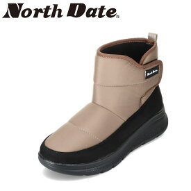 ノースデイト North Date KH32003 レディース靴 靴 シューズ 3E相当 ショートブーツ スパイクブーツ 耐水 防水 グリップ 防滑 軽量 ダウン グレージュ