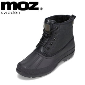 モズ スウェーデン MOZ sweden 3670 メンズ靴 靴 シューズ 3E相当 ショートブーツ 防水ブーツ ビーンブーツ ファスナー 雪 クッション性 人気 ブランド ブラック
