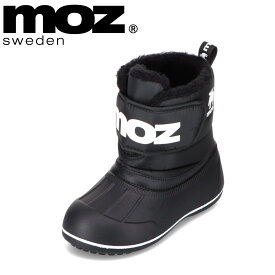 モズ スウェーデン MOZ sweden MZ-8230 キッズ靴 子供靴 靴 シューズ 2E相当 ブーツ キッズブーツ ウィンターブーツ 防寒ブーツ ボア 面テープ ロゴ キャラクター 人気 ブランド ブラック