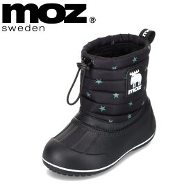 【全品P10倍！4日&5日20:00～4H限定】モズ スウェーデン MOZ sweden MZ-8231 キッズ靴 子供靴 靴 シューズ 2E相当 ブーツ キッズブーツ ウィンターブーツ 防寒ブーツ ボア ロゴ キャラクター 人気 ブランド ブラック