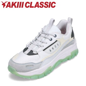 アキクラシック AKIII CLASSIC AKC0003-WGB レディース靴 靴 シューズ 3E相当 スニーカー ボリュームソール 厚底 韓国 人気 ブランド ホワイト×グリーン