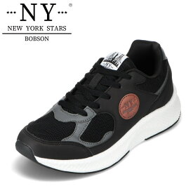 ニューヨーク・スターズ ・ボブソン NEW YORK STARS BOBSON NY-240102 メンズ靴 靴 シューズ 3E相当 ローカットスニーカー ダッドタイプ 厚底 カジュアルシューズ シンプル ロゴ ブラック
