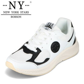 ニューヨーク・スターズ ・ボブソン NEW YORK STARS BOBSON NY-240102 メンズ靴 靴 シューズ 3E相当 ローカットスニーカー ダッドタイプ 厚底 カジュアルシューズ シンプル ロゴ ホワイト×ブラック
