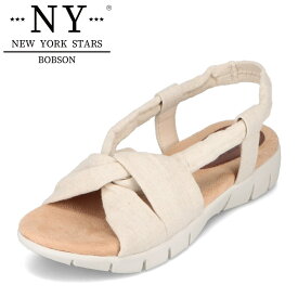 ニューヨーク・スターズ ・ボブソン NEW YORK STARS BOBSON NY-221913 レディース靴 靴 シューズ 3E相当 サンダル 軽量 軽い バックストラップ 歩きやすい シンプル リゾート アイボリー