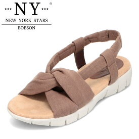 ニューヨーク・スターズ ・ボブソン NEW YORK STARS BOBSON NY-221913 レディース靴 靴 シューズ 3E相当 サンダル 軽量 軽い バックストラップ 歩きやすい シンプル リゾート ブラウン