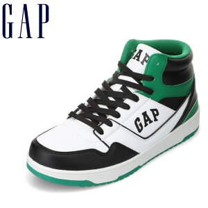 【10%OFFクーポン】ギャップ GAP GPU22342C メンズ靴 靴 シューズ 2E スニーカー コート シューズ 防水 雨 晴雨兼用 ロゴ ハイカット ミッドカット スニーカー 人気 ブランド ブラック×グリーン
