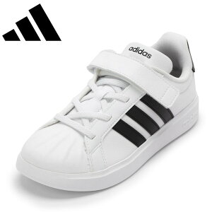 アディダス adidas JQ6144 キッズ靴 子供靴 靴 シューズ 2E相当 スニーカー キッズ 運動靴 通学 通園 体育 STREETTALK EL C 面ファスナー 耐久性 ローカットスニーカー 人気 ブランド ホワイト×ブラッ