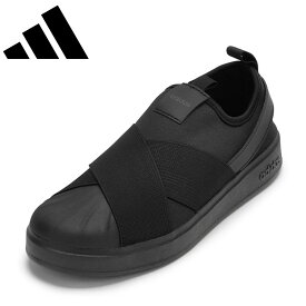 アディダス adidas KK0375L レディース靴 靴 シューズ 2E スニーカー スリッポン クッション性 伸縮性 ストレッチ ゴム 低反発 STREETTALK SLIPON 柔らかい フィット ローカットスニーカー 人気 ブランド ブラック×ブラック