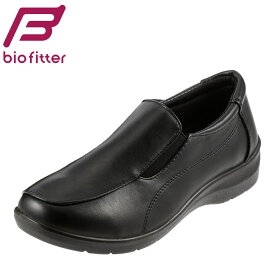 ウォーキングシューズ Bio Fitter レディース BFL-009 レディース靴 靴 シューズ 3E スリッポン カジュアル ローヒール 黒 軽量 軽い つま先ゆったり 歩きやすい やわらかい 大きいサイズ対応 25.0cm ブラック