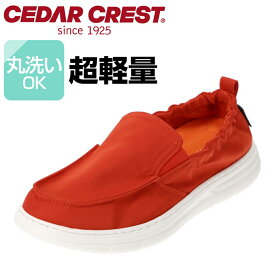 セダークレスト スニーカー レディース レッド 丸洗い可能 幅広 ワイド 大きいサイズ 軽い 軽量 ウォーキングシューズ 通勤 仕事 オフィスカジュアル カジュアルシューズ 運動靴 eco CEDAR CREST CC-2905