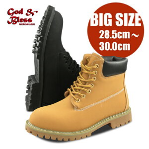 ビッグサイズ メンズ レディース 6インチ ワークブーツ イエローブーツ 新色ブラックが追加 ヒップホップ ストリート B系 ワーク アメカジ GB-3126 GOD&BLESS 抜群のコスパで超ロングヒット ファ
