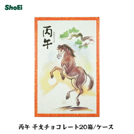 【年始挨拶に】丙午 干支チョコレート20箱/ケース　【送料無料】年末年始、ご挨拶、熨斗紙付き、のし、感謝、贈り物、干支、チョコレート、ギフト、粗品、年始回り、年末のご挨拶、ミルクチョコレート