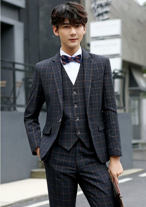 オリーブグリーンメンズスーツ 男性用のノッチ付きラペルタキシード、スリムフィットウェディングブレザープロムメンズ、ブラックメンズ ワンボタンジャケットベスト付きパンツを￥13,152 | DHgate メンズスーツ、メンズ3ピーススリムフィットエレガントチェック柄タキシードスーツ、ビジネスカジュアルブレザーチョッキパンツ、ウェディン