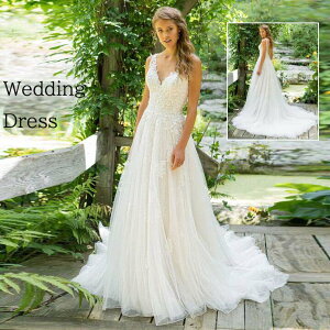 【送料無料】ウェディングドレス キャミソール Vネック レース ドレス イブイングドレス ドレス シンプル 高級感 結婚式 韓国風 お花嫁ドレス 前撮り/後撮り パーティードレス 挙式 海外旅