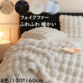 【送料無料】ブランケット 掛毛布 100*160cm 秋冬 大判 厚手 高級感 フェイクファー ふわふわ 暖かい 防寒対策 毛布 あったか ひざ掛け 昼寝 可愛い 北欧 ギフト プレゼント 膝掛け 洗濯可 掛け布団 お洒落 車中 オフィス ソファーカバー 撮影道具 新生活応援