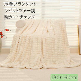 【送料無料】毛布 ブランケット ひざ掛け 無地 チェック 北欧 フェイクファー 暖かい 可愛い 130*160cm 秋冬 大判 高級感 なめらか 厚め ふんわり 防寒対策 静電気防止 掛け毛布 昼寝 ギフト プレゼント 膝掛け 洗濯可 掛け布団 車中 オフィス ソファーカバー 新生活