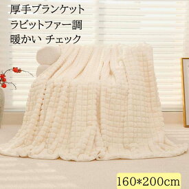 【送料無料】毛布 ブランケット 160*200cm ひざ掛け シングル 無地 チェック 北欧 フェイクファー フランネル 暖かい 秋冬 大判 高級感 なめらか 厚め ふんわり 防寒対策 静電気防止 掛け毛布 昼寝 ギフト プレゼント 膝掛け 洗濯可 掛け布団 車中 オフィス ソファーカバー