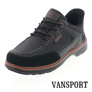手を使わずに履ける メンズ カジュアル スニーカー 防水シューズ 幅広4E 防滑 軽量 VANSPORT ヴァンスポーツ VA801 ブラック