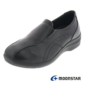 ムーンスター イブ 196 レディース コンフォート カジュアル シューズ 柔らかい 履きやすい ゆったり 幅広 婦人靴 黒 ブラック 21.5cm～25.0cm