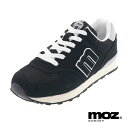 モズ 靴 MOZ 2024 レディース スニーカー ローカット カジュアル タウンシューズ 通勤 通学 北欧ブランド M ロゴ 黒 ブラック・ブラック