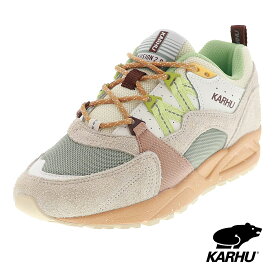 KARHU カルフ フュージョン 2.0 レディース スニーカー ローカット スエード レザー メッシュ シューズ FUSION 2.0 F804184 TORTLEDOVE/SHADOW LIME