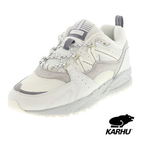 KARHU カルフ フュージョン 2.0 レディース スニーカー ローカット スエード レザー メッシュ シューズ FUSION 2.0 F804098 BRIGHT WHITE/FOGGY DEW