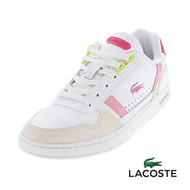 ラコステ レディース スニーカー ローカット クラシック コートシューズ レザー ウィメンズ 靴 LACOSTE T-CLIP 223 6 SFA 46SF A0093 ホワイト×ピンク