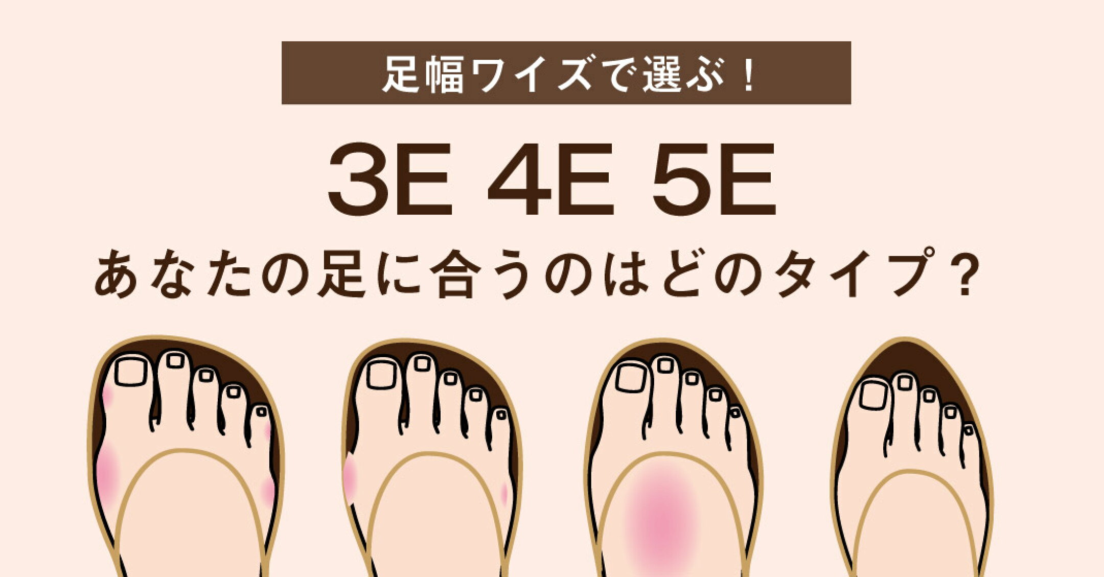 ワイズ別３E、４E、５E、あなたの足に合うのは？