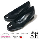 【マラソン全品10％OFFクーポン！10日限定】外反母趾 パンプス 幅広 パンプス エナメル 痛くない ワイズ 5E 本革 レザー フォーマル ビジネス オフィス 通勤 甲高 シンプル すっきり おしゃれ きれい シルエット レディース 靴 婦人靴 ゆったり up63