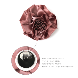 日本製コサージュシューズアクセサリーサテンリボンフラワーワンタッチ2個一組akirikok470