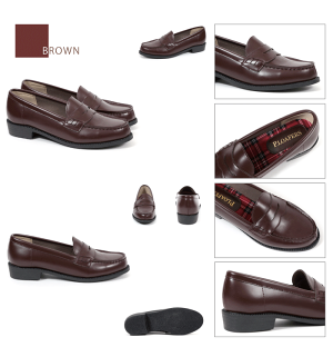 P.LOAFERコインローファー学生シンプルインナーチェックu49