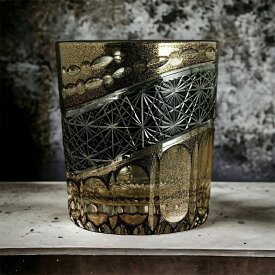 砂金切子 漆技 2色 切子グラス YOSHIHIKOFUJII 漆ガラス 切子 紀州漆ガラス 紀州漆器