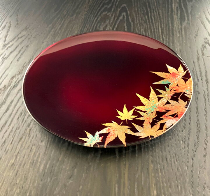 楽天市場】蒔絵 MAKIE 赤溜 紅葉 もみじ フラットプレート S M L 漆器 