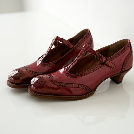 plus by chausser プリュス バイ ショセ Tストラップ パンプス PC-5054 red レディース 靴