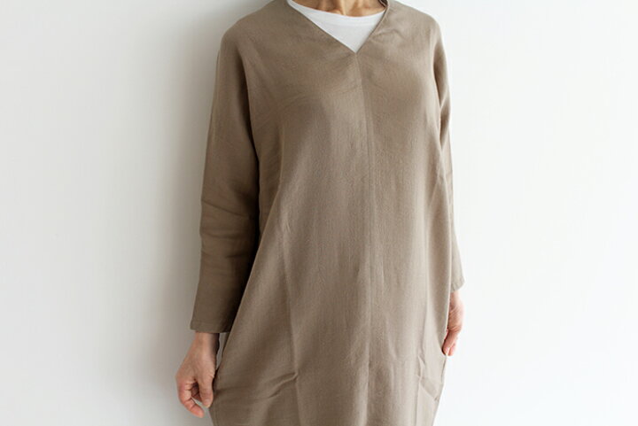 楽天市場】evam eva エヴァムエヴァ cotton v neck op コットン V  