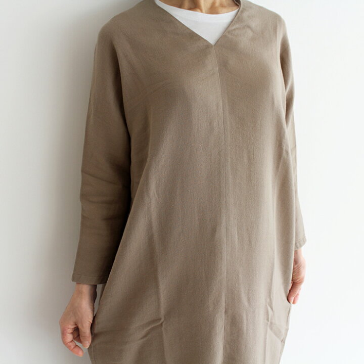 楽天市場】evam eva エヴァムエヴァ cotton v neck op コットン V 
