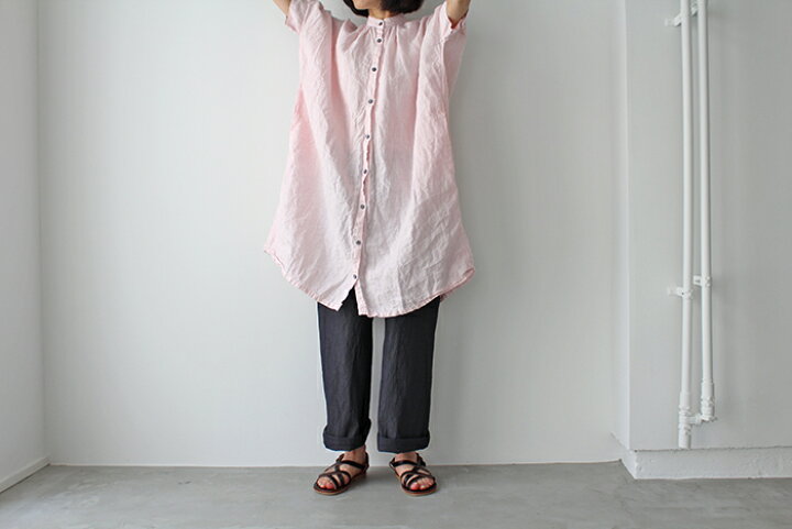 楽天市場 Honnete オネット H Slv No Collar Op ハーフスリーブ ノーカラーワンピース Ho Op5 レディース Hana Online Shop楽天市場店