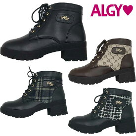 アルジー ジュニア キッズ ガールズ レースアップ ヒール ショートブーツ ブーツ 女の子 靴 シューズ 送料無料 ALGY 3453