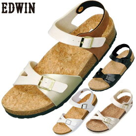 エドウィン サンダル レディース 靴 シューズ コンフォート カジュアル シンプル ホワイト 白 ブラック 黒 ブラウン 茶色 EDWIN EW9464
