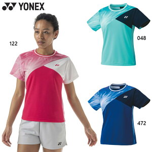 ヨネックス レディース ウィメンズゲームシャツ(スリム) バドミントン ウェア 競技 半袖 日本製 ベリークール UVカット 吸汗速乾 制電 ネイビー ピンク グリーン 緑 送料無料 YONEX 20735