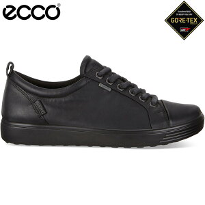 エコー レディース ソフト SOFT 7 W スニーカー 靴 シューズ ローカット 紐靴 GORE-TEX ゴアテックス 防水 透湿 本革 レザー シンプル カジュアル ブラック 黒 送料無料 ECCO 440303