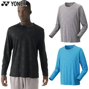 ヨネックス メンズ レディース ユニロングスリーブTシャツ(フィットスタイル) バドミントン ウェア 競技 テニス ランニング ジョギング トレーニング 長袖 ブラック 黒 グレー ブルー 青 灰