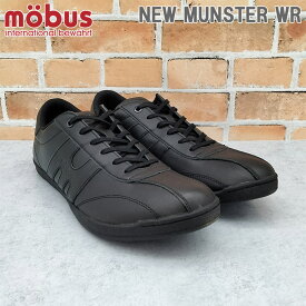 モーブス メンズ NEW MUNSTER WR ニュー ミュンスタ―WR スニーカー 靴 シューズ 撥水 本革 レザー オールブラック 通勤 仕事 ビジネス 抗菌防臭 ブラック 黒 送料無料 mobus M-2308WR