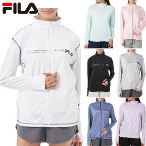 FILA フィラ ニッキー レディース UVウェア アパレル 紫外線対策 長袖 立ち襟 指穴あり 日焼け対策 ラッシュガード ホワイト 白 ブラック 黒 グレー ネイビー ピンク グリーン パープル NIKKI 3246
