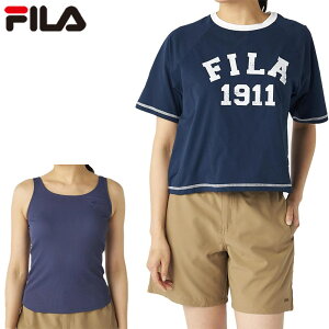 FILA フィラ ニッキー レディース ミズギ4テン 水泳 ウェア 水着 4点セット Tシャツ パンツ ネイビー 送料無料 NIKKI 325601
