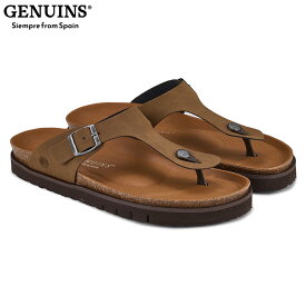 GENUINS メンズ GENUINS ROSAS トングサンダル 靴 シューズ コンフォート ヴィーガン トゥポスト 軽量 歩きやすい 疲れにくい ブラウン 茶色 送料無料 GENUINS G105748JT